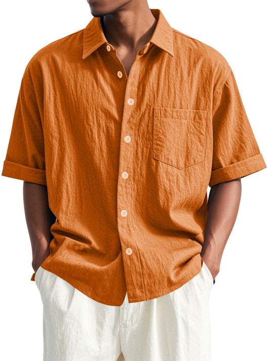 Stylish Pleated Short Sleeve Shirt